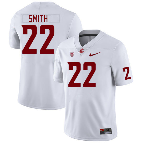 Men #22 Warren Smith Washington State Cougars College Football Jerseys Stitched Sale-White